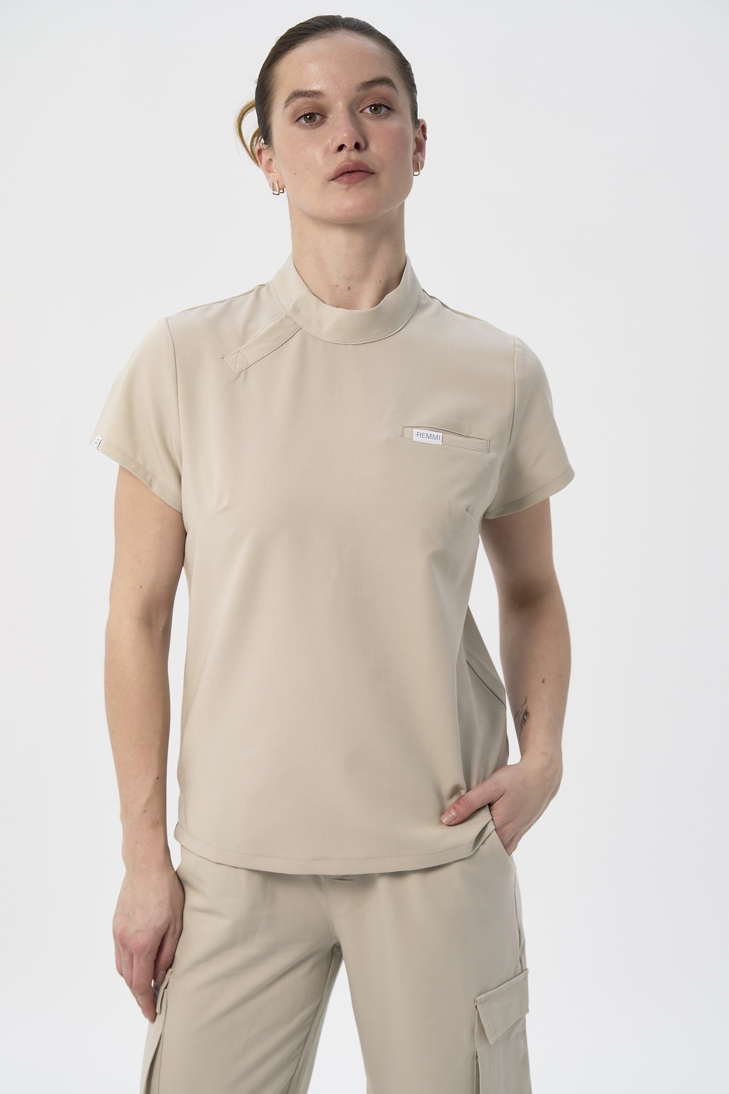 Dee Snap Collar Mock-Neck Top
