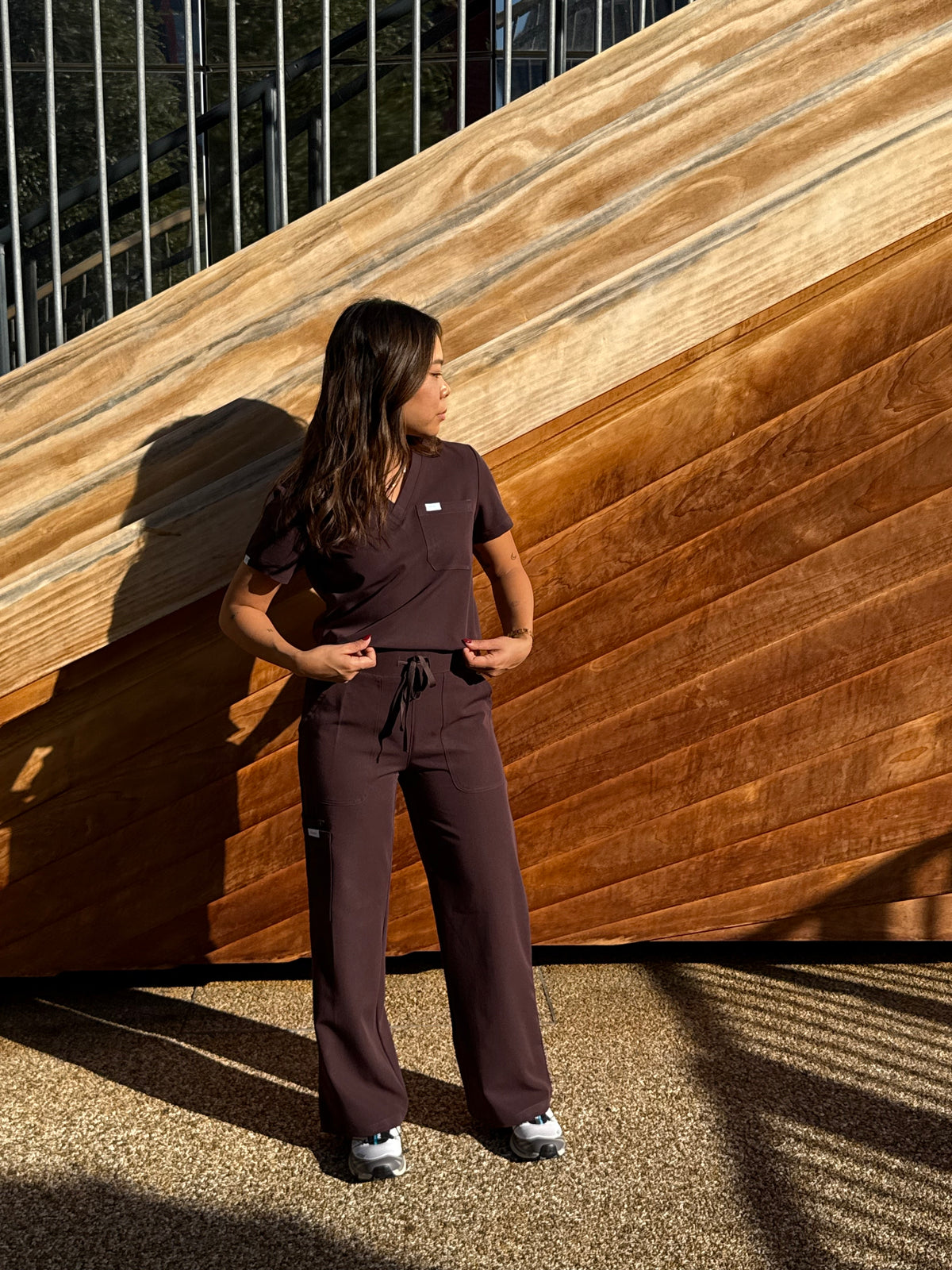 Chocolate Plum Relaxed Wide-Leg Trousers
