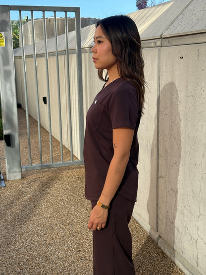 Chocolate Plum Relaxed V-Neck