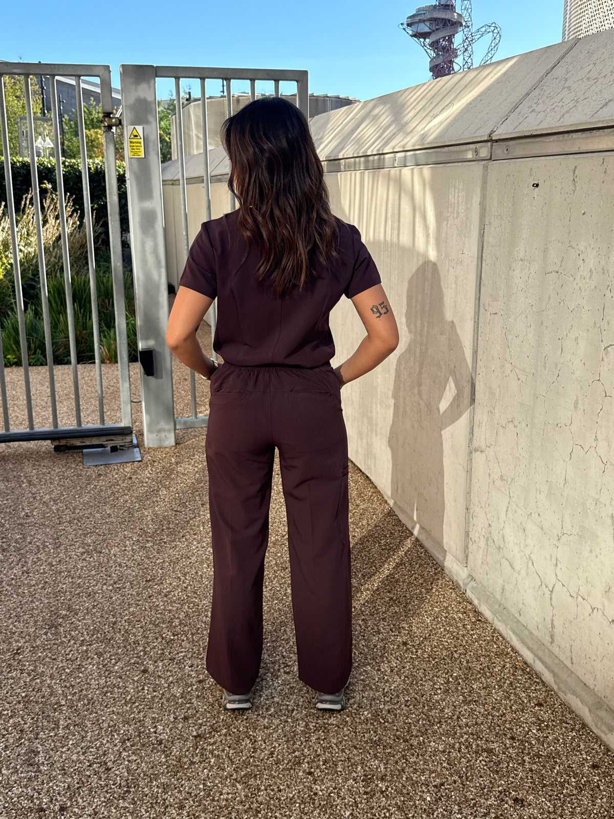 Chocolate Plum Relaxed Wide-Leg Trousers