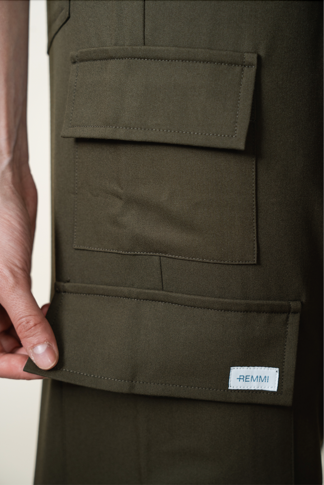 Dark Olive Kat Drawstring Cargo Scrub Trousers